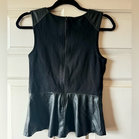 Sanctuary Clothing • Faux Leather Peplum Top • XS - Picture 3 of 6